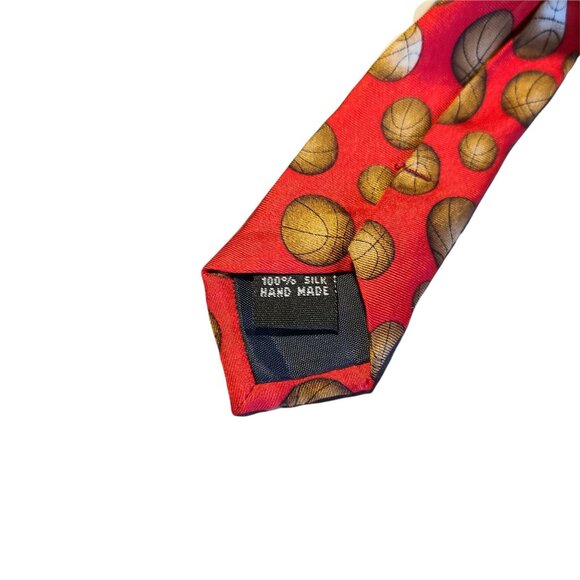 Utopia Silk Tie Basketball Print Red Mens Novelty Necktie Business Career - Picture 3 of 5